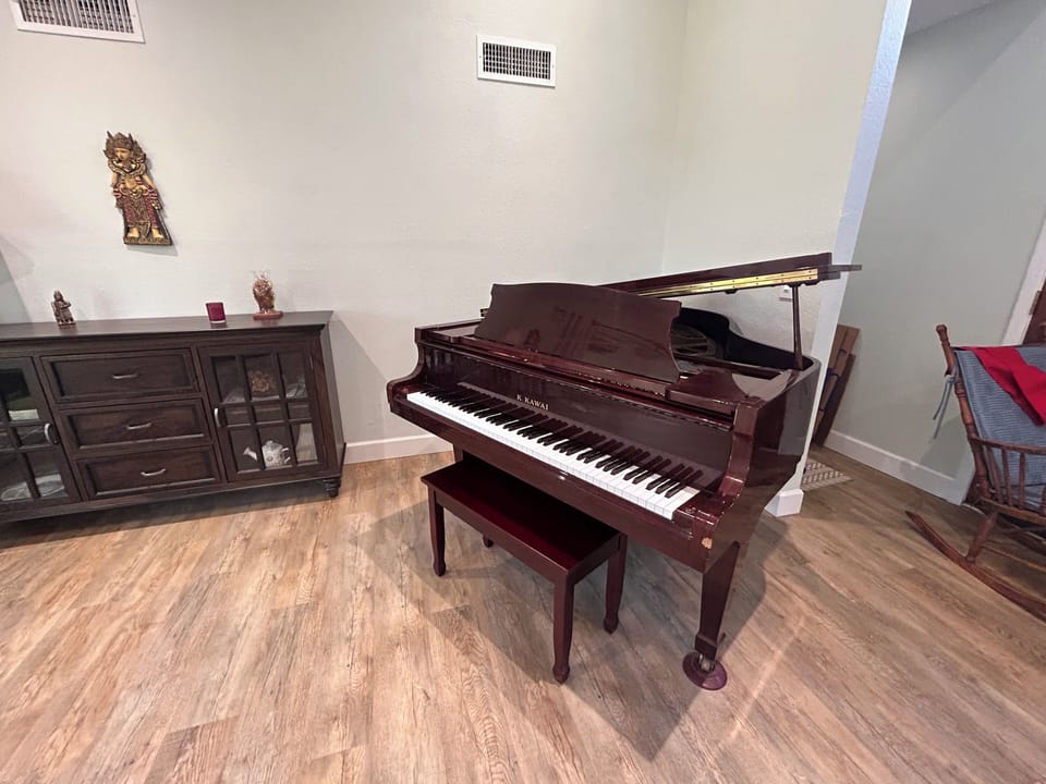 Baby Grand Piano in Family Room