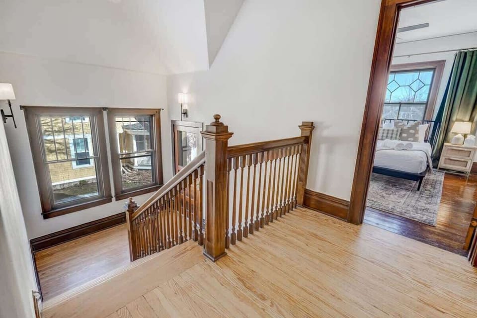Upstairs, find a spacious haven awaiting your discovery. An expansive area designed for comfort and relaxation, promising an elevated experience during your stay.