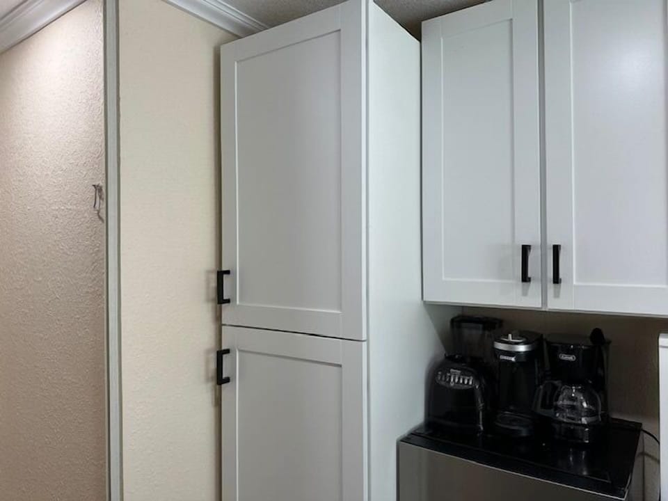 New cabinets throughout our squeaky clean accommodations! We are proud to say we have some of the best housekeepers in this area!  