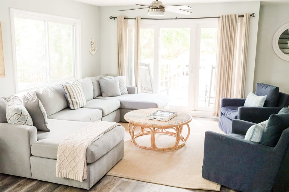 Living Room with Balcony and Rocking Chairs