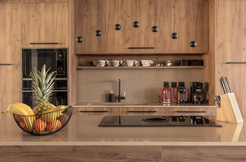 Luxury Villa | Private kitchen | Fridge, microwave, oven, stovetop