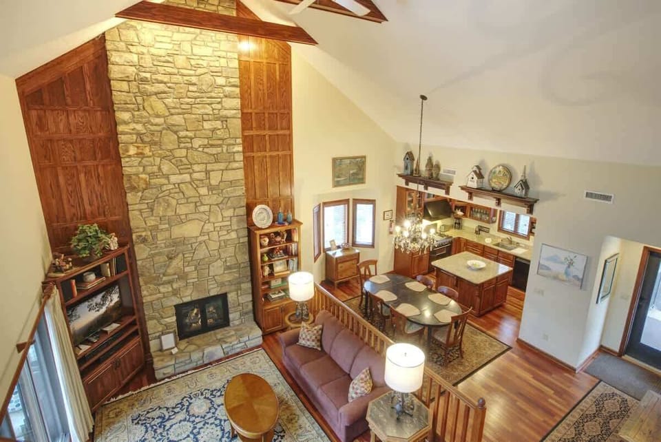 The loft is open to the downstairs area.