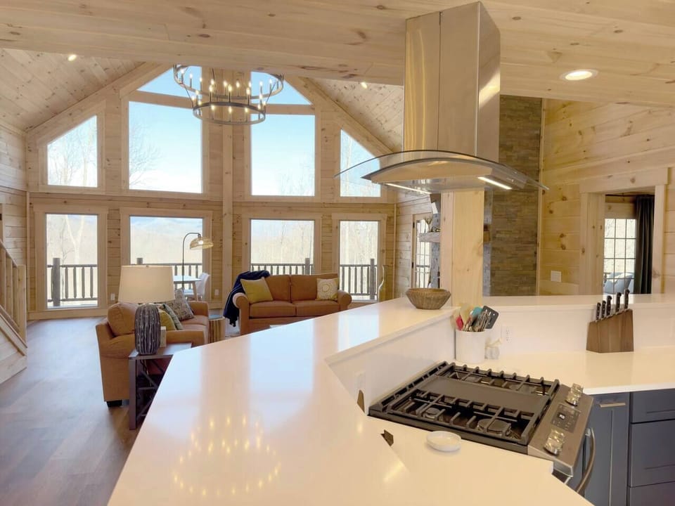 View of the open area from the kitchen.