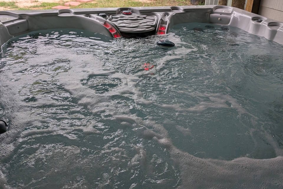 Relax in the hot tub