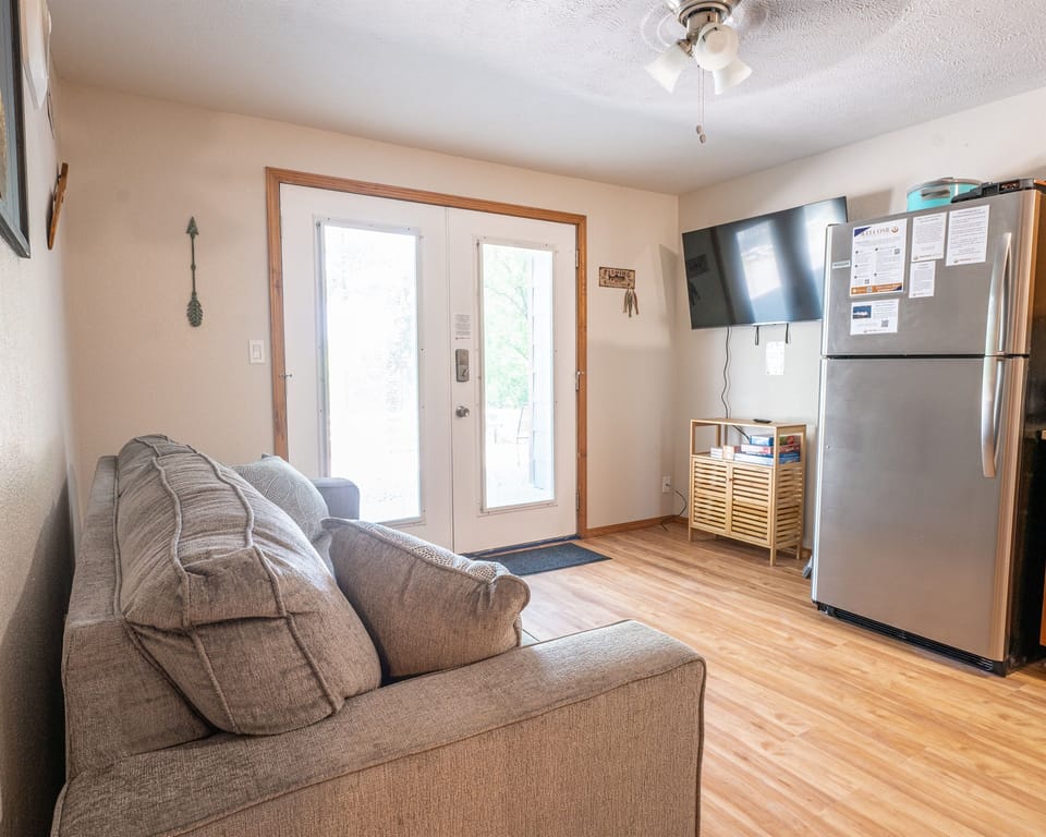 Living area joins the kitchen