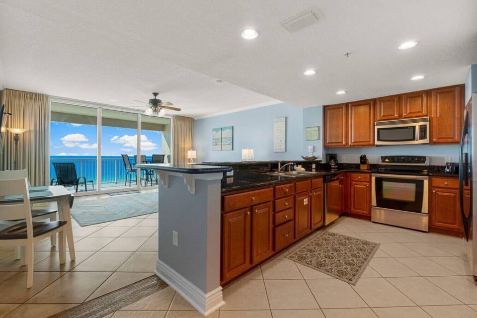 Fully Stocked Kitchen with Ocean Views, Breakfast Bar Seating & Drip Coffee Maker