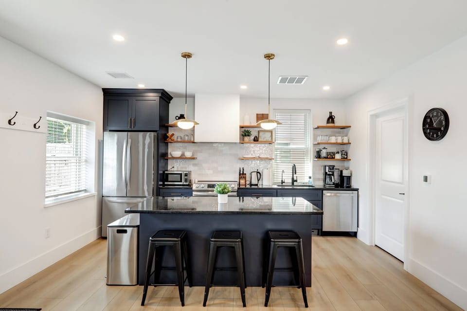 ADA compliant kitchen is fully stocked with essentials for cooking