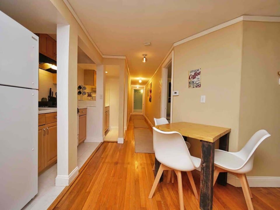 A clean dining nook close to the kitchen, making mealtimes easy and convenient.