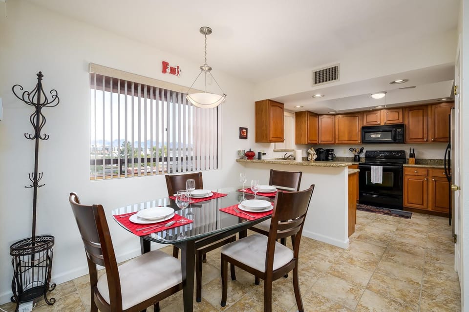 Dining and kitchen area.