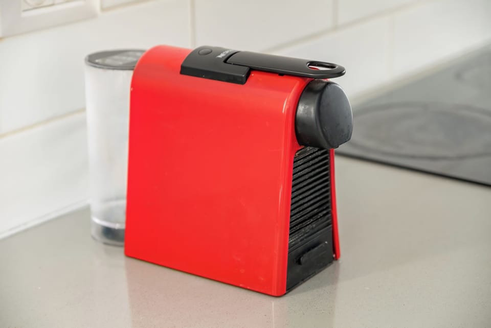 Fridge, oven, espresso maker, coffee/tea maker