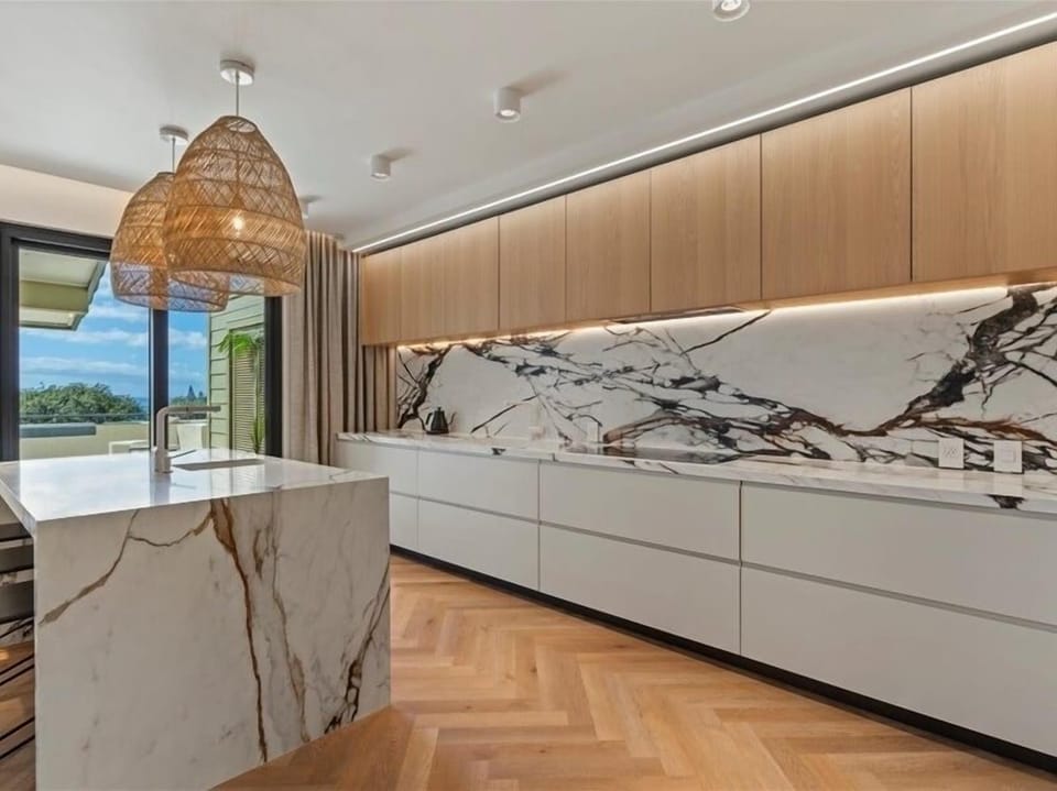 Custom made kitchen from Spain and with 36" stone sink 