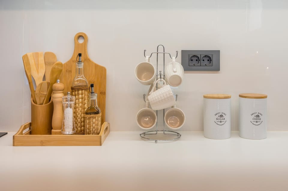 Deluxe Villa | Private kitchen | Full-size fridge, oven, dishwasher, espresso maker