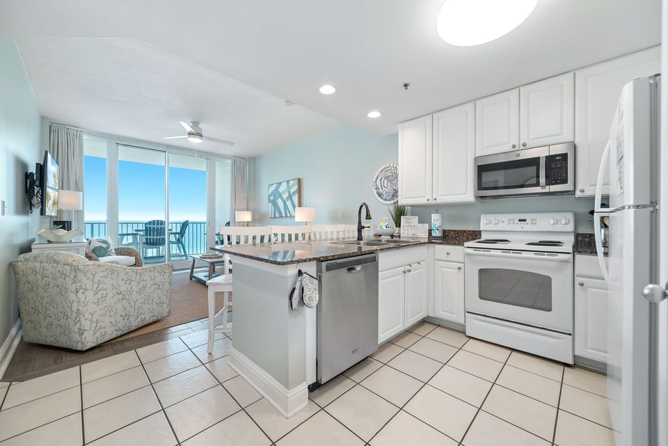 Modern kitchen essentials at your fingertips. This countertop setup offers everything you need for a quick breakfast or a relaxing cup of coffee.