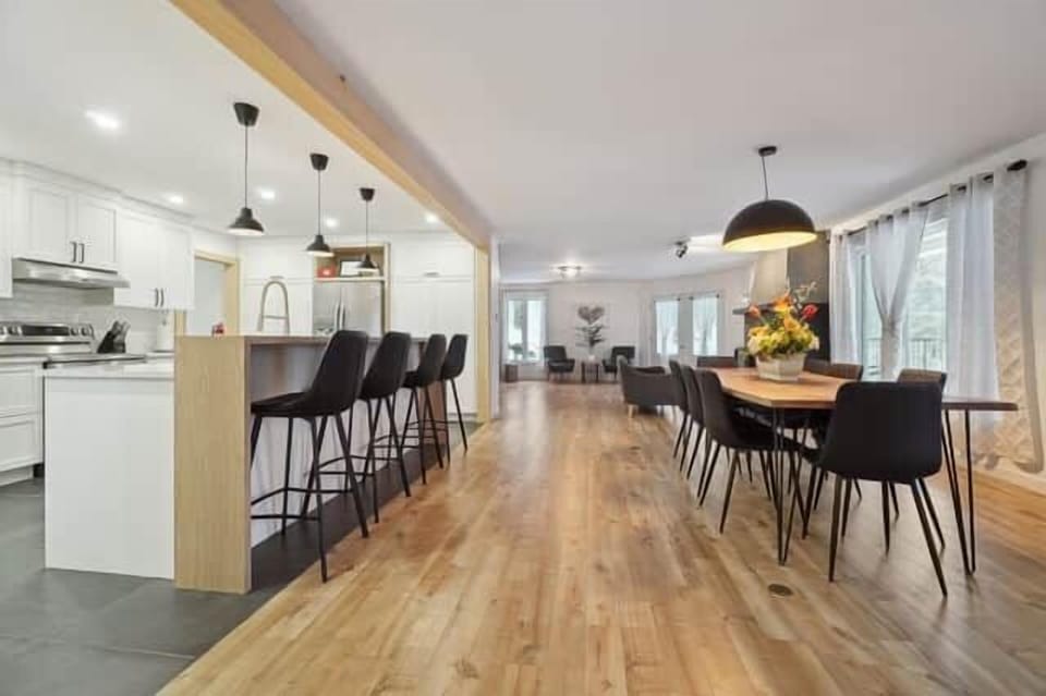 Dining room and kitchen