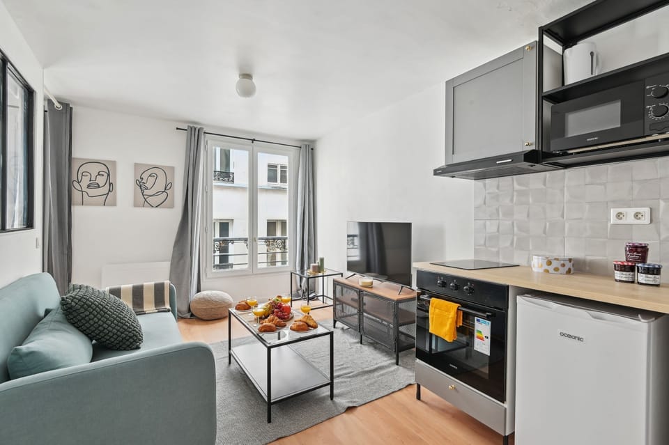 The open-plan living, kitchen and dining area