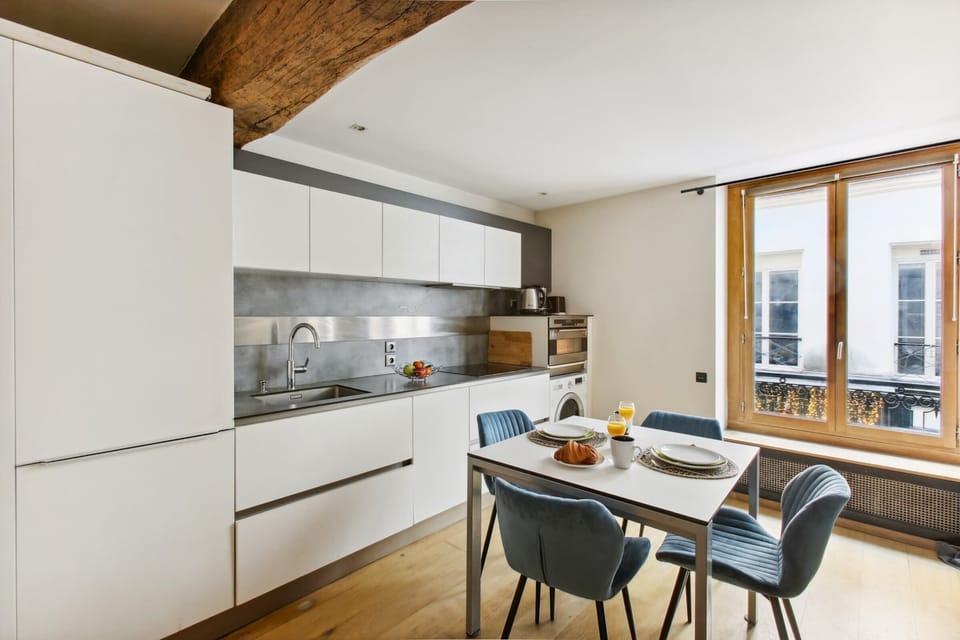 The open-plan living, kitchen and dining area