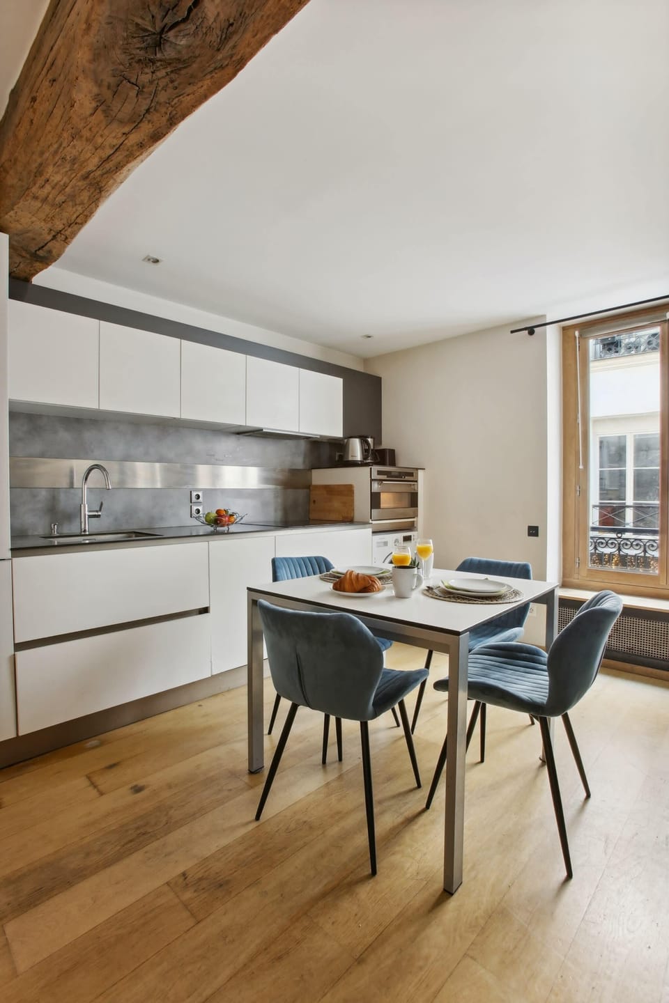 The open-plan living, kitchen and dining area