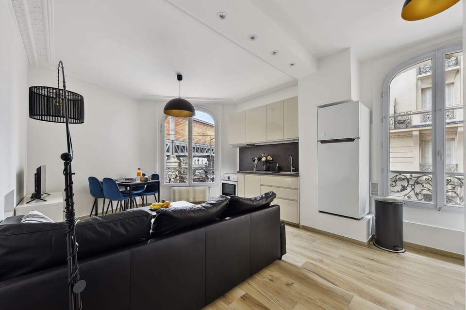 The open-plan living, kitchen and dining area