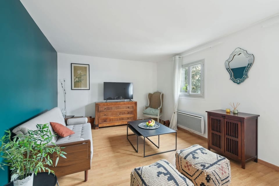 The open-plan living and dining area