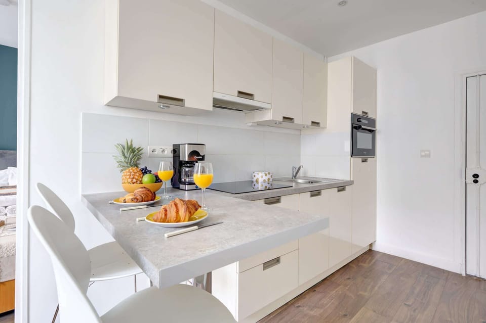 The open-plan living, kitchen and dining area