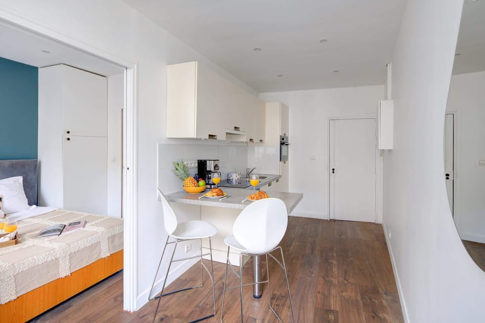 The open-plan living and dining area