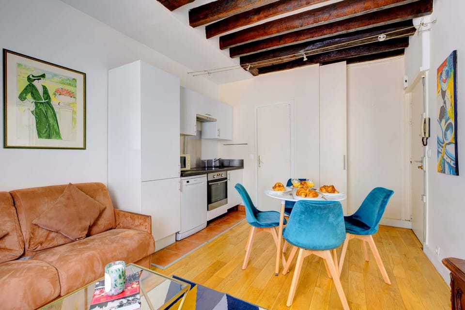 The open-plan living, kitchen and dining area