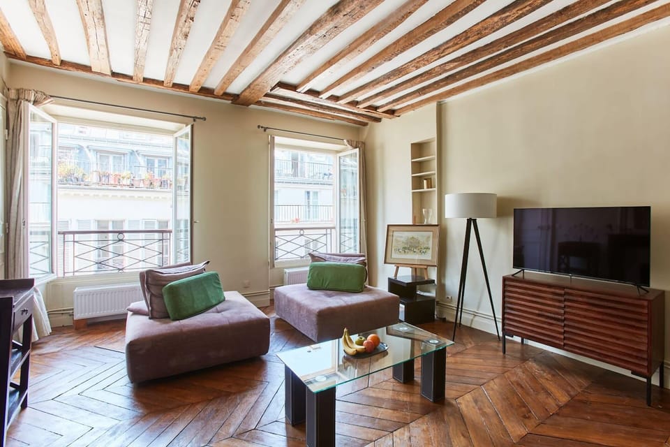 The open-plan living and dining area