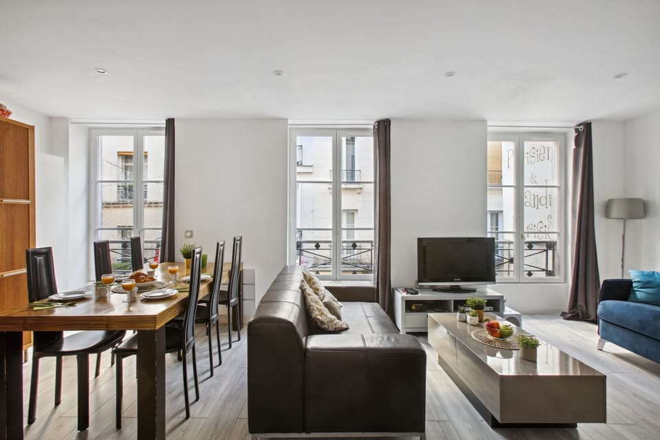 The open-plan living, kitchen and dining area
