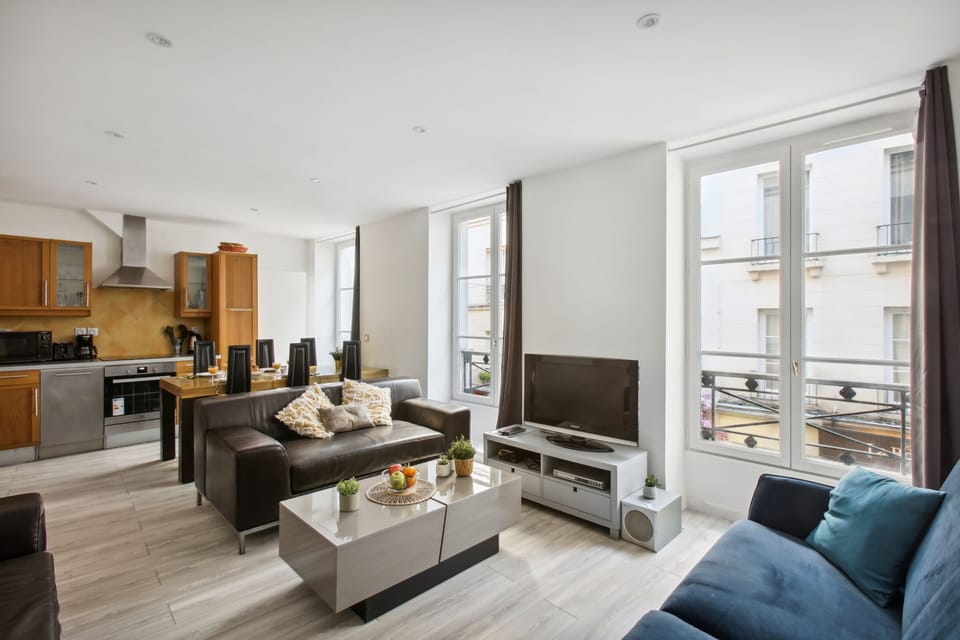 The open-plan living, kitchen and dining area