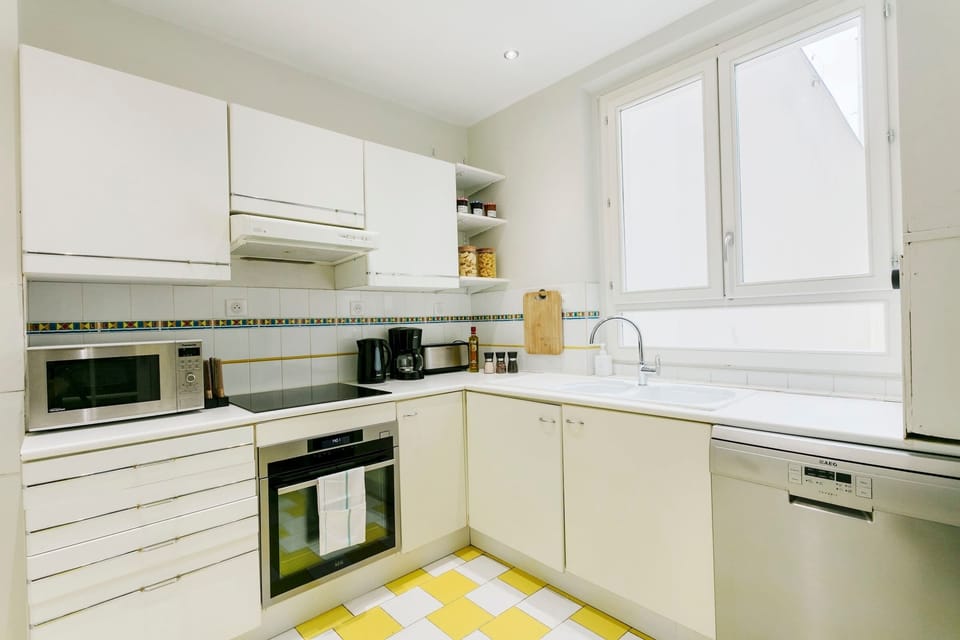 The kitchen area