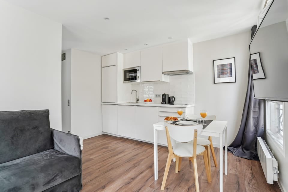 The open-plan living, kitchen and dining area