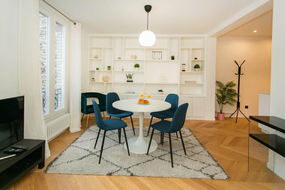 The open-plan living and dining area