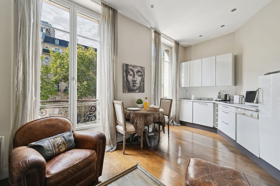 The open-plan living, kitchen and dining area