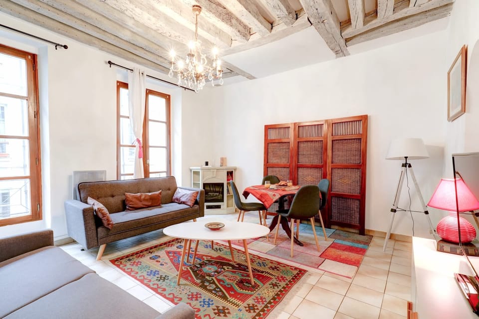 The open-plan living and dining area