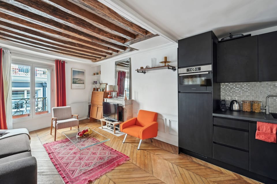The open-plan living, kitchen and dining area