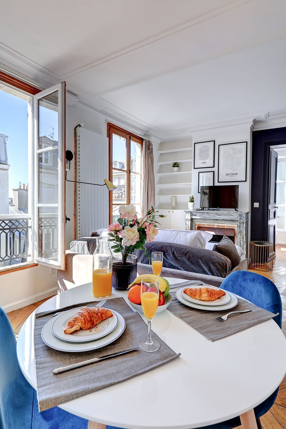 The open-plan living and dining area