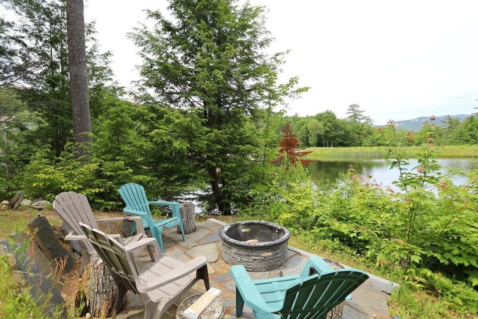 Fire Pit at Waterville Estates Waterfront Home