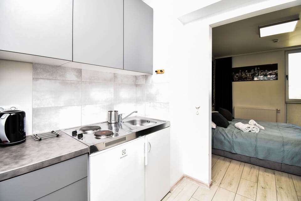 Studio Suite | Private kitchen | Mini-fridge, microwave, stovetop, electric kettle