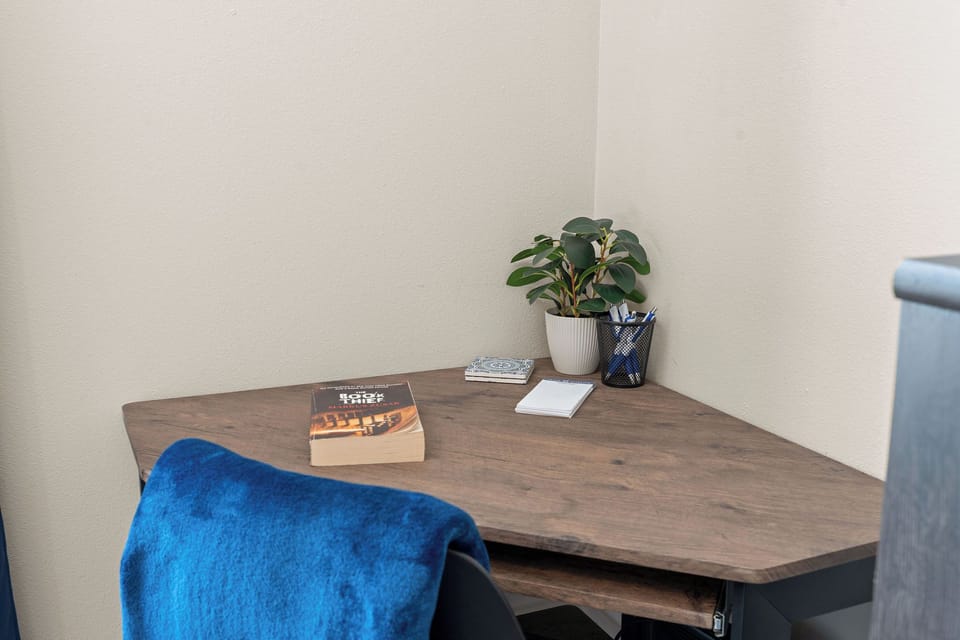 A quiet, private area with full work station is available when you need it