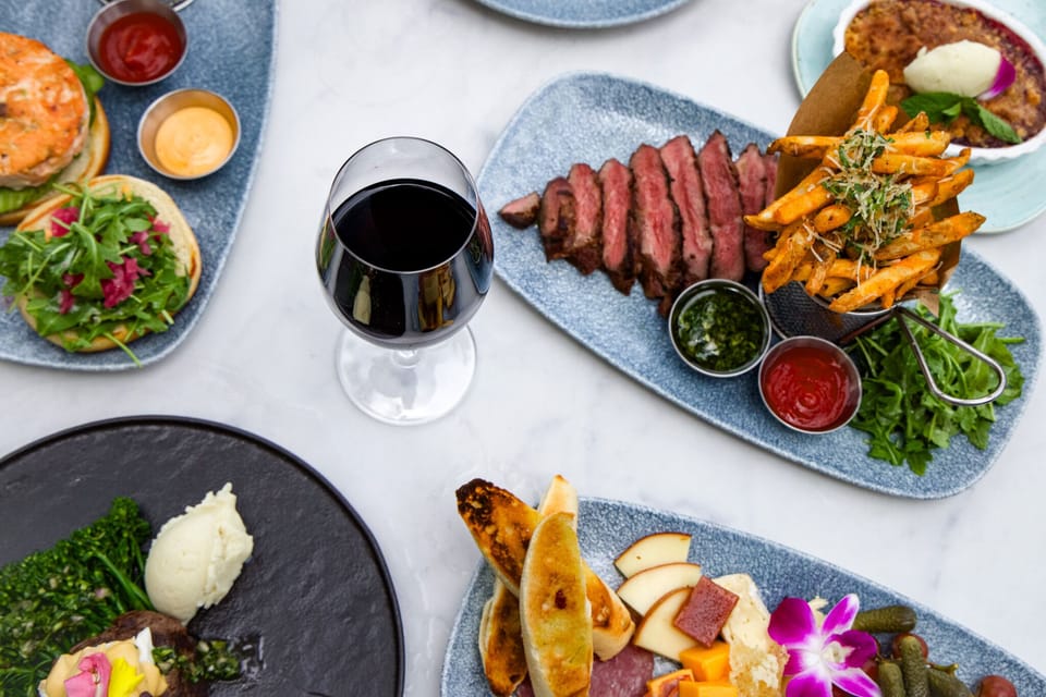 Food offered at Ocean2000 (restaurant on property)