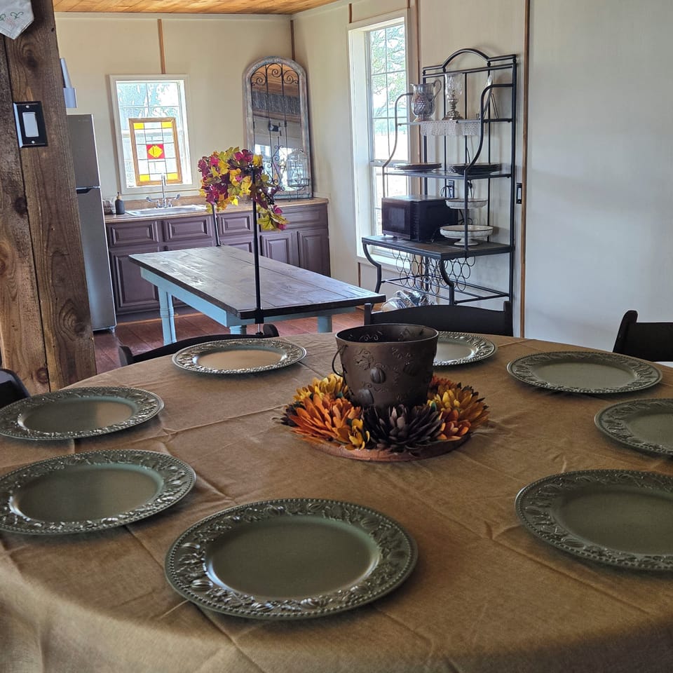 indoor airconditioned event space seats 40 with a food serving area