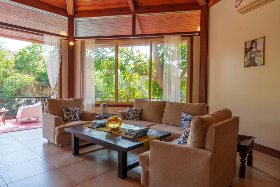 Skyfall Kashid, 5 Bedrooms | Living area | Flat-screen TV