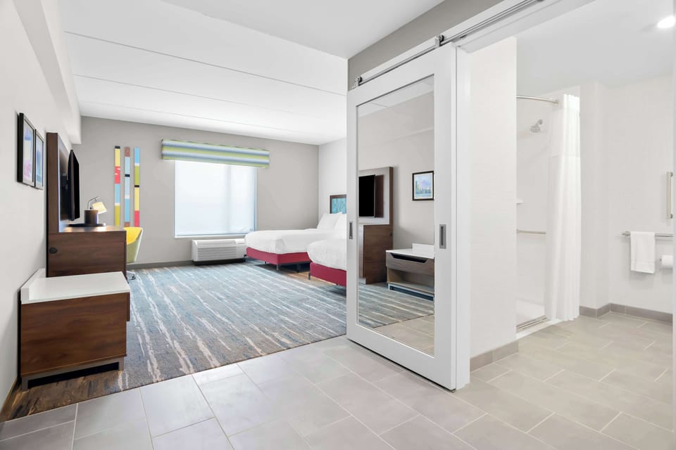 Room, 2 Queen Beds, Accessible (Roll-In Shower) | In-room safe, desk, laptop workspace, blackout drapes