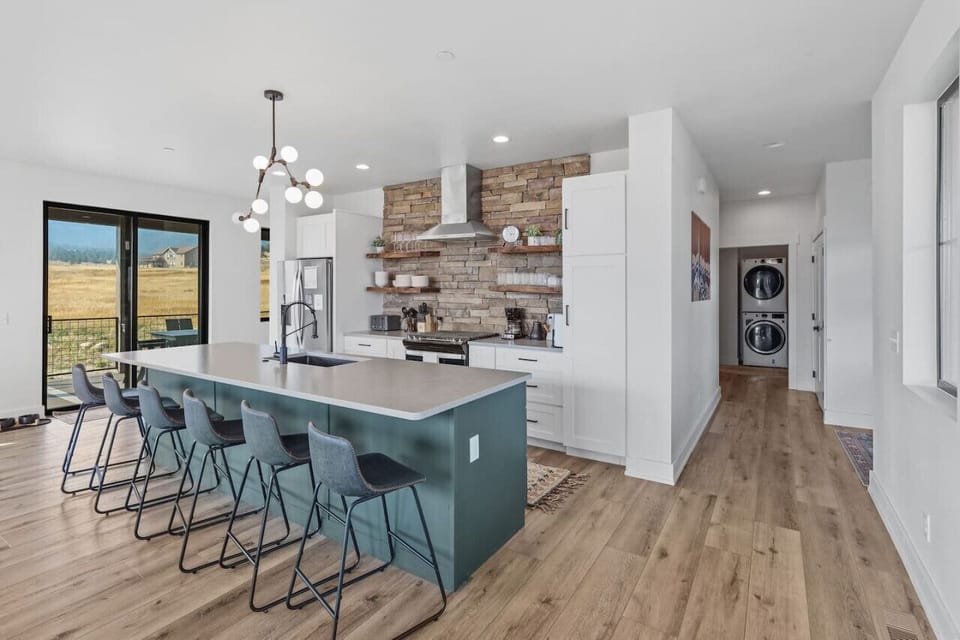 Prepare meals at the house in the fully stocked kitchen