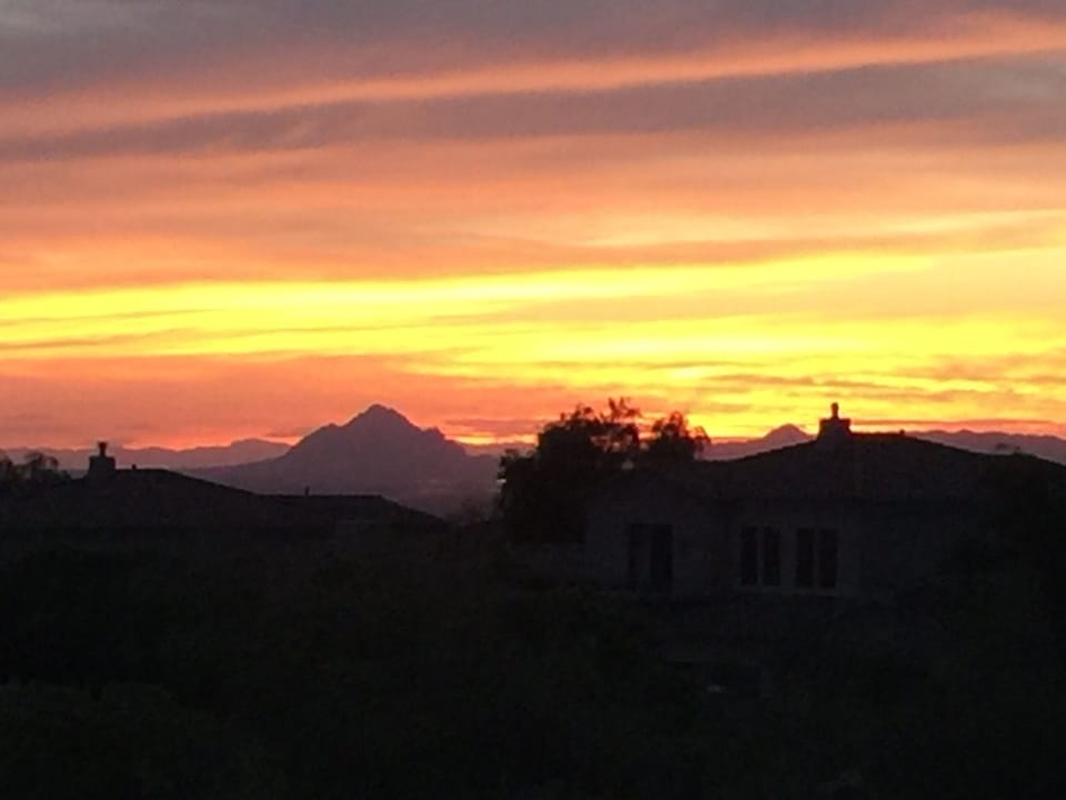 Sunset view from deck
