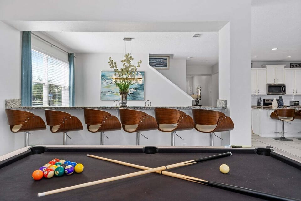 Test your skills with a fun game of pool.