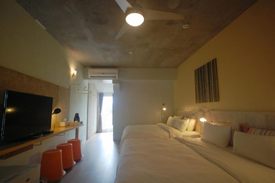Family Quadruple Room, 2 Queen Beds, Balcony | Blackout drapes, free WiFi, bed sheets