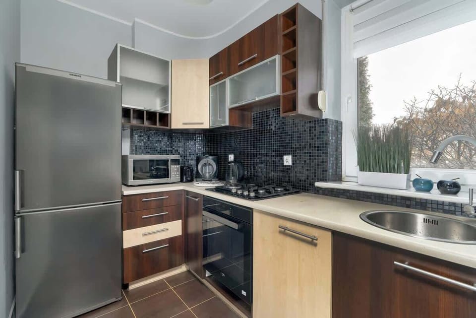 Kitchenette with a microwave