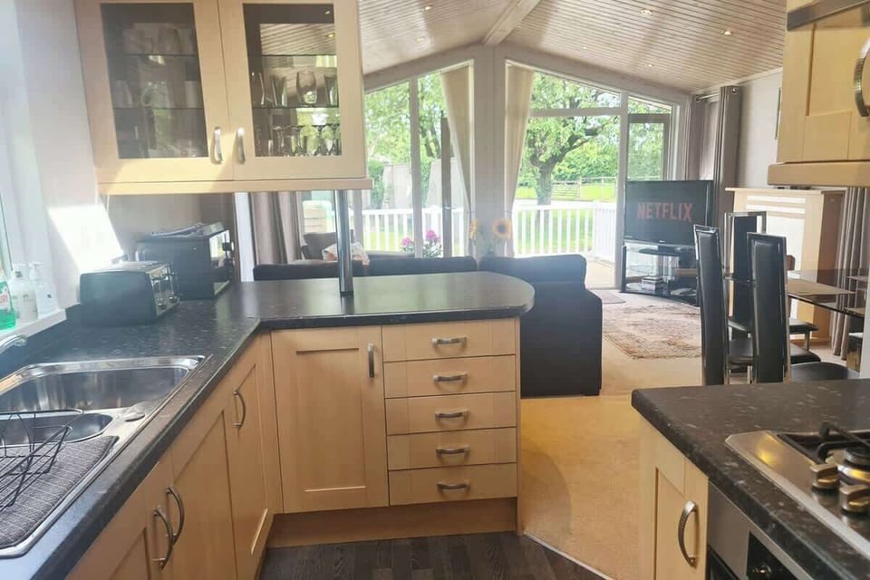The Open Plan Living Space: the lodge has a lovely open plan living space flooded with natural light.