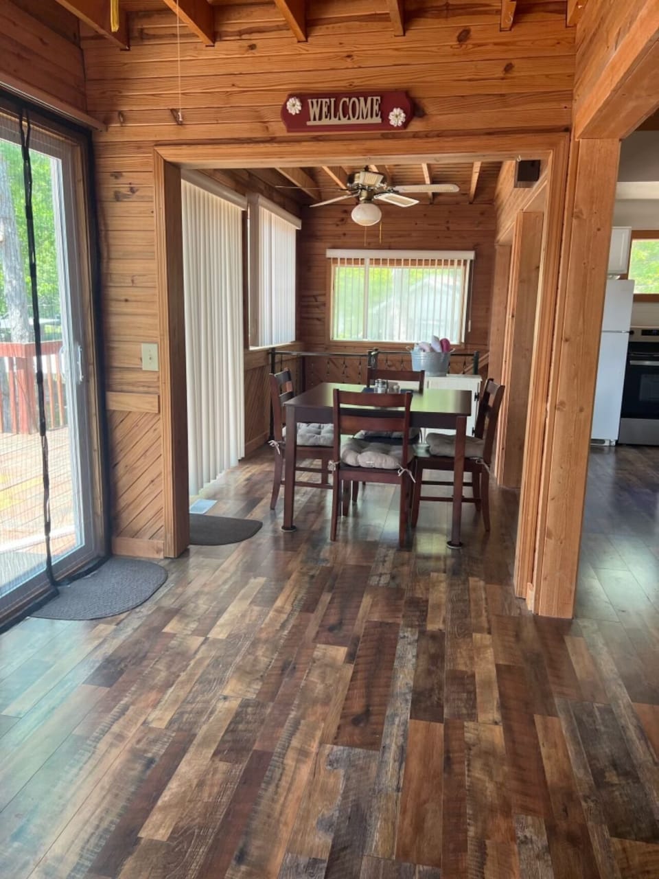 Roomy dining area with incredible lake views!